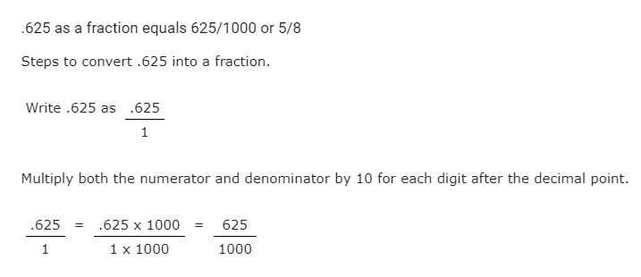 What is.625 as a Fraction and the Repeating Decimals